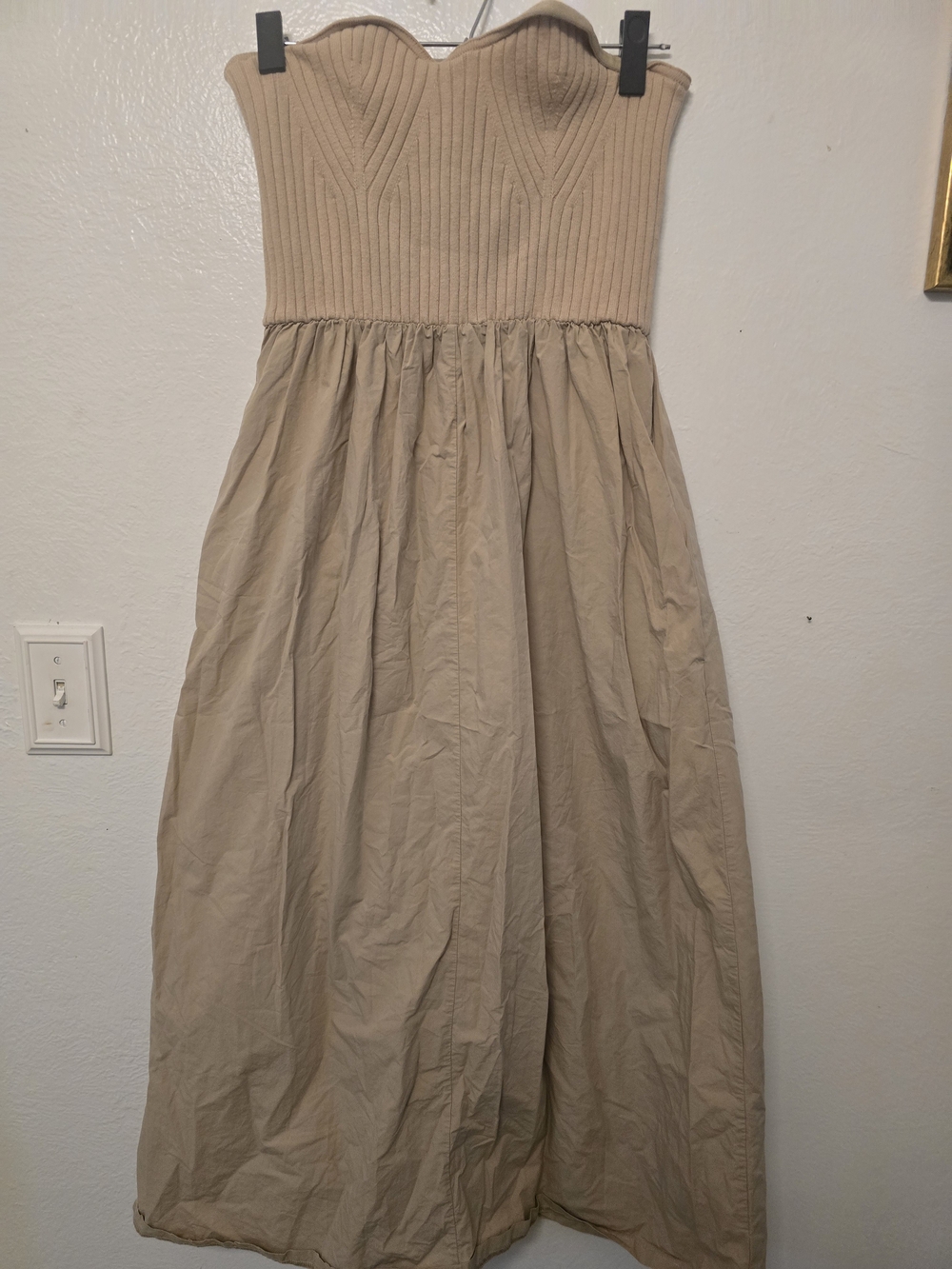Universal Thread Beige Strapless Midi Dress